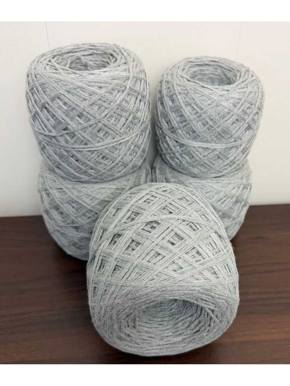 Reclaimed 100% Cotton Worsted Yarn 1512 Yds Light Gray 700g (5 Cakes)